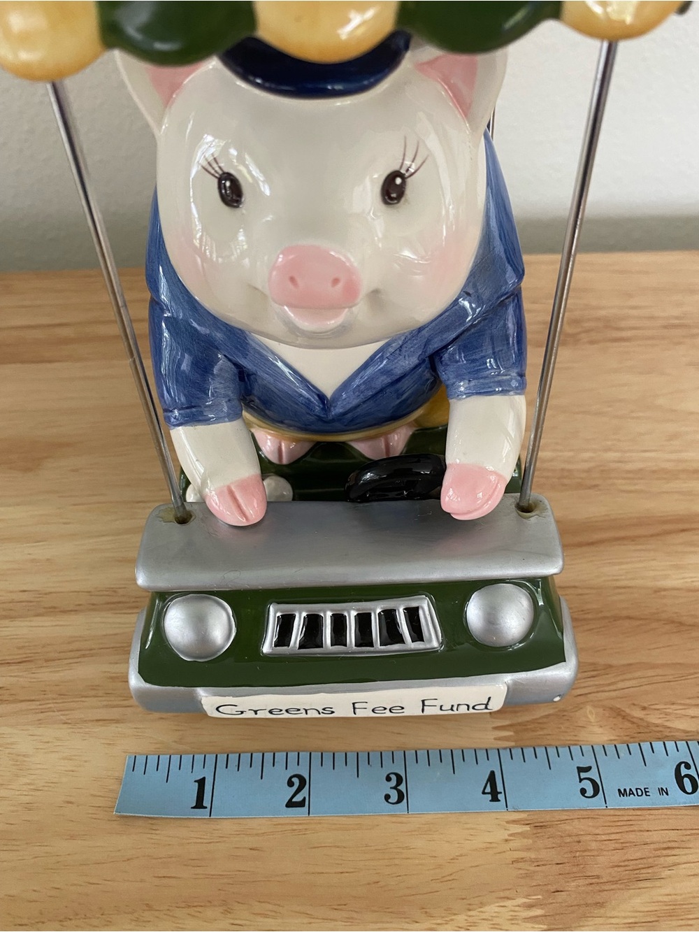 RARE Collectible Mud Pie Golf Cart Coin Piggy Bank Greens Fee Fund Golf Bank - Picture 12 of 14